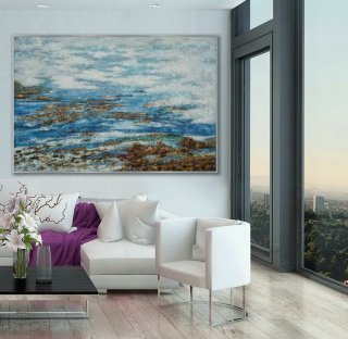 Minimal Modern Neutral Color Abstract Wall Art Work Simple Minimalist Contemporary Artwork Extra Large Horizontal Canvas Oil Painting,big canvas for living room