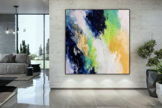 Extra Large Wall Art Palette Knife Artwork Original Painting,Painting on Canvas Modern Wall Decor Contemporary Art, Abstract Painting DMC170,semi abstract flower paintings