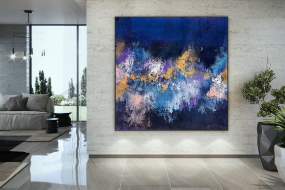 Extra Large Wall Art Palette Knife Artwork Original Painting,Painting on Canvas Modern Wall Decor Contemporary Art, Abstract Painting DAC059,abstract artist kandinsky