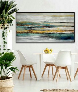 Simple Easy Minimalist Contemporary Modern Neutral Color Panoramic Wall Art Large Horizontal Texture Minimal Acrylic Painting 72",large canvas paintings online
