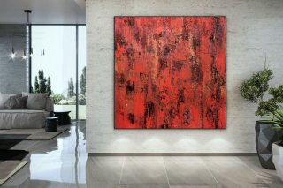 Original Abstract Canvas Art,Large Abstract Canvas Art,oil abstract canvas,home decor modern,original abstract DAC055,abstract folk art