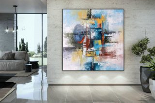 Extra Large Wall Art Palette Knife Artwork Original Painting,Painting on Canvas Modern Wall Decor Contemporary Art, Abstract Painting DMC138,large horse canvas art painting