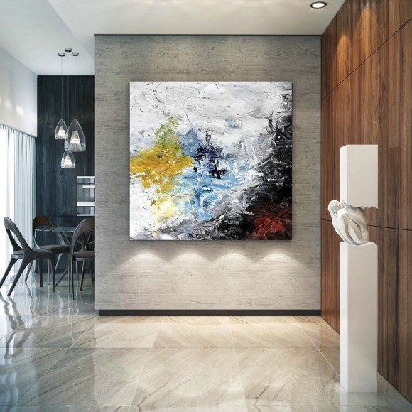 Large Abstract Painting on Canvas,Large Painting on Canvas,acrylics paintings,large art on canvas,industrial decor DIc031,moma retrospective