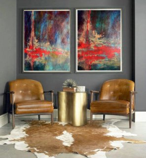 Set of 2, Wall Art Decor, Abstract Painting, Acrylic art, Large Modern Art, Canvas Art, Set of 2 Art, Acrylic on canvas, Heavy Textured Art,large outdoor abstract sculptures for sale