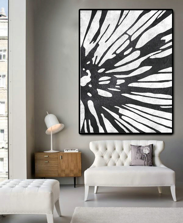 Huge Abstract Painting On Canvas, Vertical Canvas Painting