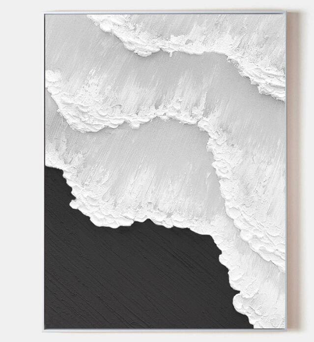 BLACK AND WHITE SEASCAPE PAINTING #BBQ69