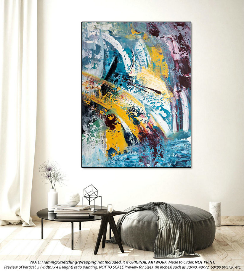Extra Large Wall Art - Abstract Painting on Canvas, Acrylic Painting ...